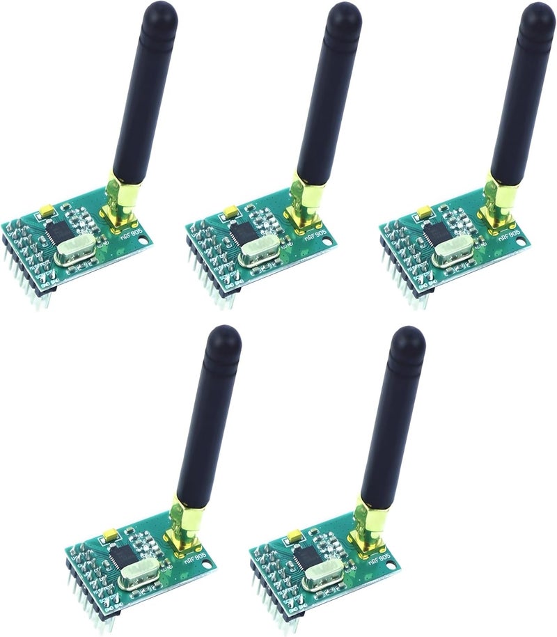 TIC TOC Store 5pcs NRF905 PTR8000+ Tri-Band Wireless Transceiver Module - 433/868/915MHz, 76.8Kbps, +10dBm Output, Low-Power for IoT & Industrial Control - Image 1